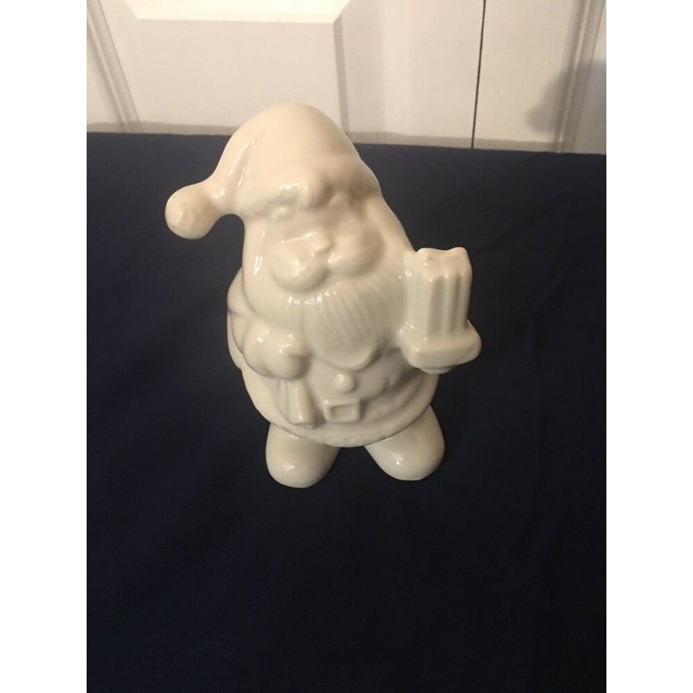 Santa Clause Present Holding‎ Present Ceramic Figurine Made In Brazil 5in